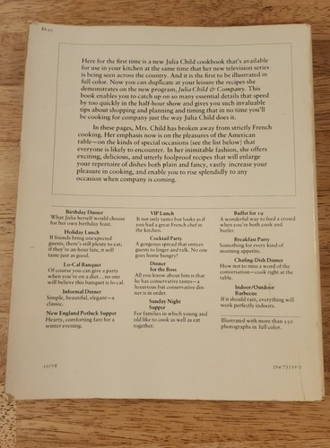 Julia Child & Company By Julia Child 1978 - Picture 2 of 5