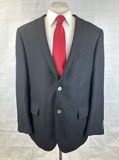 Italian Custom Made Men's Black Loro Piana Wool Blazer 46R Three Button