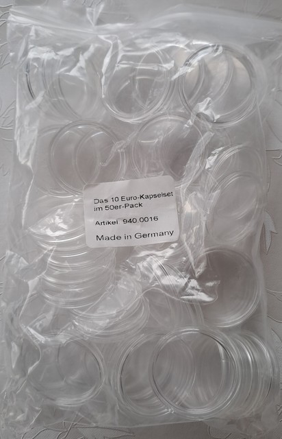 50 Münzkapseln 33 mm Glasklar mit Rand zB. für 10 Euro Münzen OVP 50 Münzkapseln 33 mm Glasklar mit Rand zB. für 10 Euro Münzen OVP