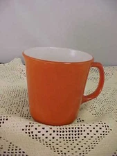 Pyrex Corning Coffee Mug Burnt Orange D Handle Vintage Marked #43 Made In USA