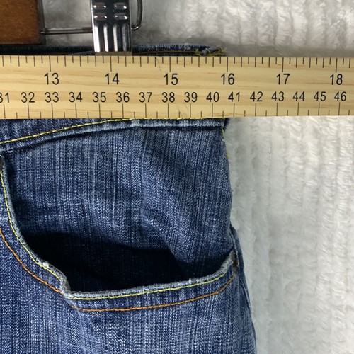 EVISU Jeans Women’s Size 30 Straight Leg Back Zip Up Pockets Actual 32/33 - Picture 4 of 14