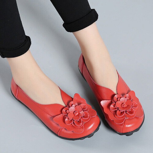 Ballet Shoes Moccasins Women Shoes Genuine Leather Loafers Women Mom Footwear - Picture 39 of 42