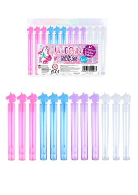 12 Einhorn Blasen Mini Zauberstäbe Röhrchen Spielzeug Füllung Gastgeschenke für Kinder Kids Party