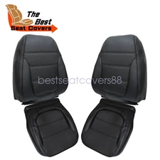 For 2011-2017 Volkswagen Jetta Driver & Passenger Bottom & Top seat cover Black