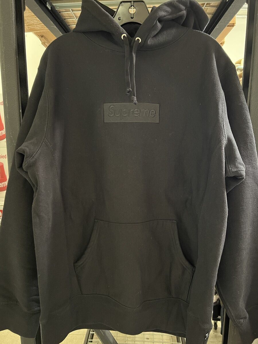 Supreme Tonal Box Logo Hoodie Black Sz L Large 2014 HOODED Supreme Tonal Box Logo Hoodie Black Sz L Large 2014 HOODED