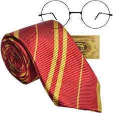 Halloween Wizard Cosplay Tie Costume Set with Glasses Themed Party Roleplay