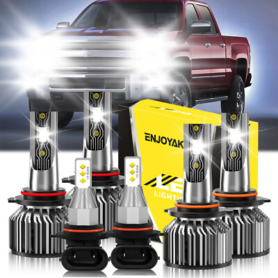 For Chevy Silverado 2500 2003-2004 Front LED Headlight Hi Lo Beam Fog Light Bulb