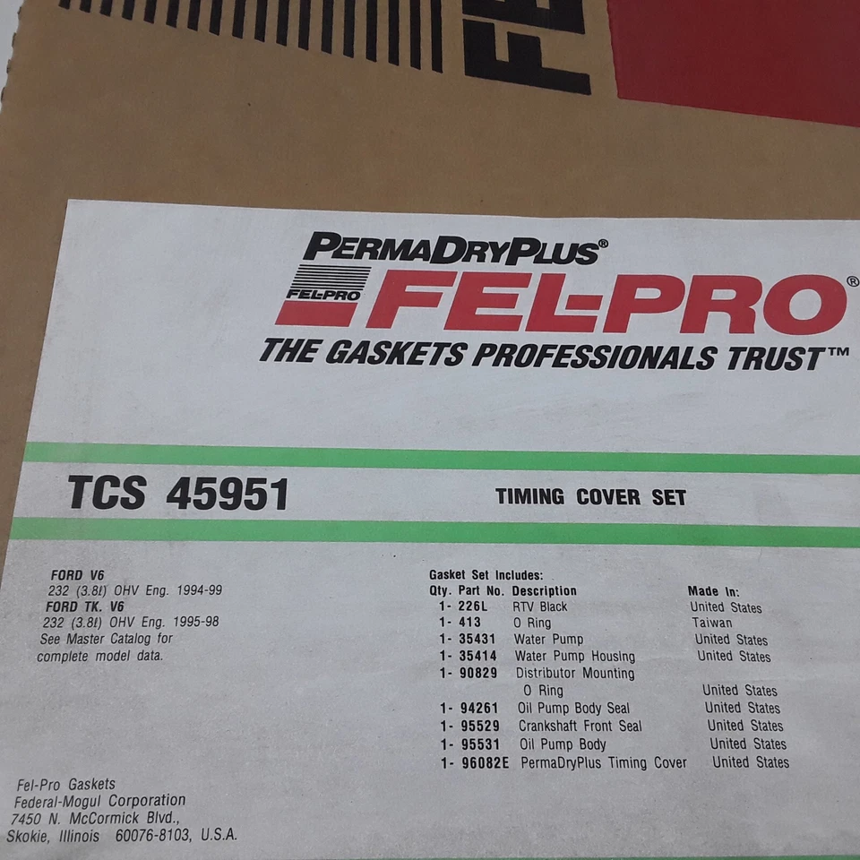 Juego de juntas de cubierta de distribución del motor para Ford Lincoln Mercury (1994 1995 1996-1999) Foto 4 de 4