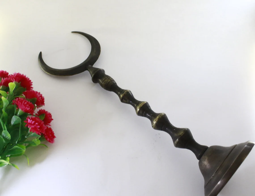 Antique Style Brass Crescent Alam – Finial Ornament | Ottoman Home Office Decor - Bild 4 von 4