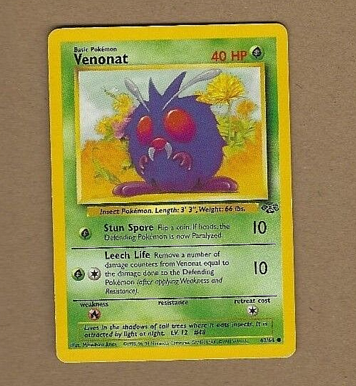 pokemon card venonat 1997 POKEMON JAPANESE BANDAI CARDDASS PART 3 VENONAT #48 CGC 10 GEM MI –  lowpopping