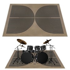 4x6 Ft Drum Rug with Non-Slip Grip Soundproof Washable Music Mat