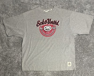 Vintage Ecko UNTLD T Shirt Gray Red 3XL Hip Hop Embroidered Logo Baggy