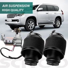 3PCS Rear Air Suspension Springs & Compressor For Lexus GX470 Toyota 4Runner
