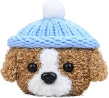 Plush Case Cover for Beats Solo Buds Cute Brown White Dog Sky Blue Hat Sleeve