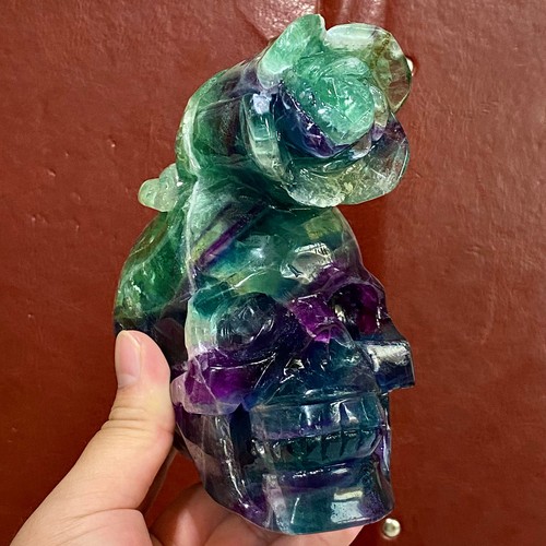 Natural Fluorite Skull Hand Carved Crystal Skull Polished - 3.95LB - 第 17/19 張圖片