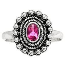 Lab Created Ruby 925 Sterling Silver Ring s.6.5 Jewelry R-1124