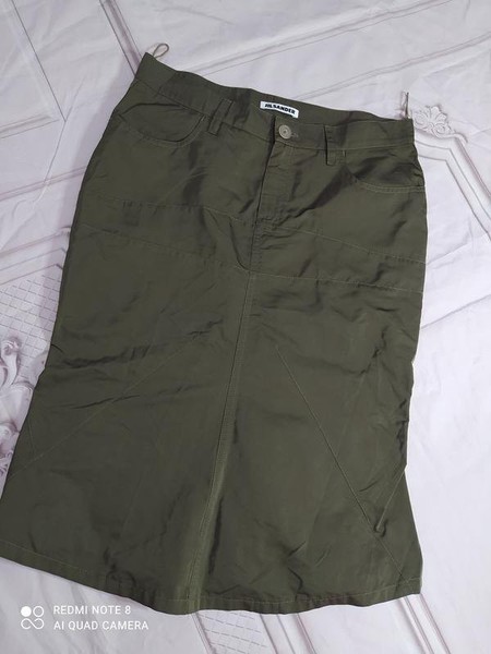 Women Jil Sander Skirt Khaki Silk 38 / M / 46