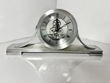 Modern Skeleton Mantel Clock LC Designs Metal Desk Shelf Clock Quartz