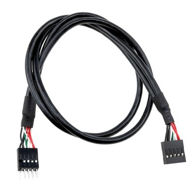 USB Motherboard Header Cable 9 Pin Internal Male to Female Extension 30cm Black