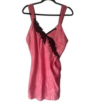 Victoria's Secret Vintage 90s Medium Pink Satin Lace Floral Coquette Sleepwear