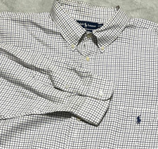 Polo Ralph Lauren Men  s Button Down Shirt 4X Big Blue White Check Oxford 4XB