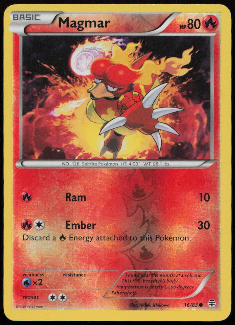 Magmar 16/83 MP Generations Common Reverse Holo Pokemon