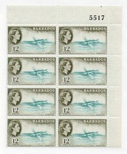 Barbados - SG# 296 Plate Block (8)  MNH        /         Lot 1225793