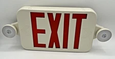 NIB 4 Pack Exit Sign with Emergency Lights 2 LED Adjustable Head