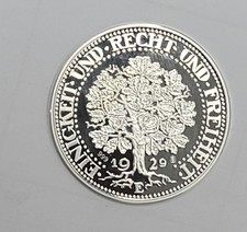 Medalla Ag Alemania 5 Mark Roble 1929-E, Restrike