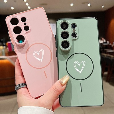 Für Samsung Galaxy S26 Ultra S25 S24 S23 Plus Cute Herz Magnetic Slim Handyhülle