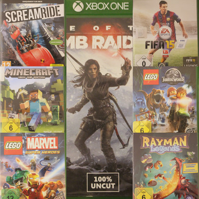 Xbox One Spiele Auswahl Lego Rayman Minecraft Tomb Raider Screamride Fifa