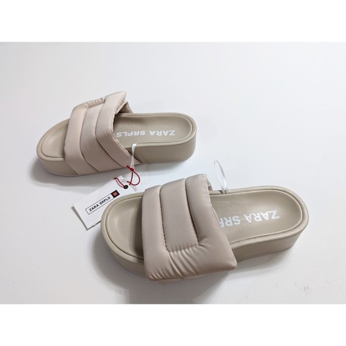 ZARA SRPLS Quilted Platform Slides Sandals Women's Size 6 - Picture 4 of 16