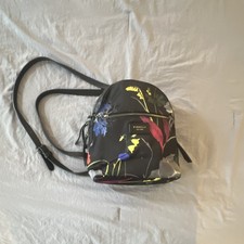 Fiorelli Women's Floral Print Backpack Black Multicolor Zipper Outer Pockets
