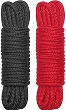 BDSM Shibari Bondage Rope 1x black, 1x red. Approximately 32 Feet Soft Cotton