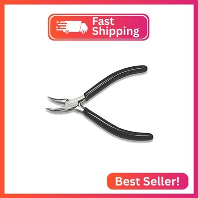 The Beadsmith Bent Chain Nose Pliers   Extra Fine Tips   4.5 inches (114mm)   PV