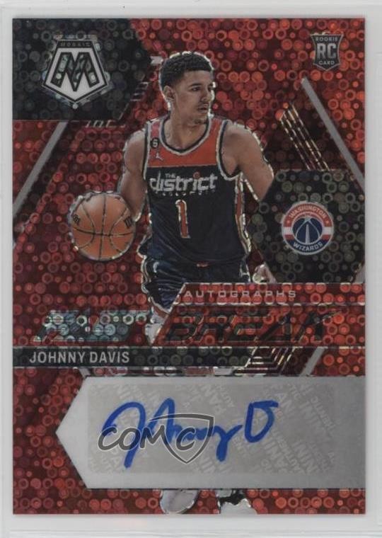 2022-23 Panini Mosaic Fast Break Red Prizm 7/49 Johnny Davis #FB-DAV Auto 1a07