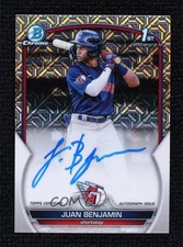 2023 Bowman Chrome Prospect HTA Choice Mojo Refractor Juan Benjamin Auto 9su