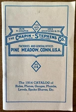 1914 CHAPIN-STEPHENS CO. Tool Catalog No. 114 Rules, Plumbs, Gages REPRINT