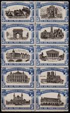 10 french Poster Stamps sauvons l'enfance, un sou pour l'enfance, Paris blu /21