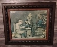 Antique VTG   Taverna Framed painting Signed By  D. TENIERS 27×23