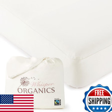 Organic Crib Mattress Protector 52x28x9 Waterproof Breathable Triple Layer Machi