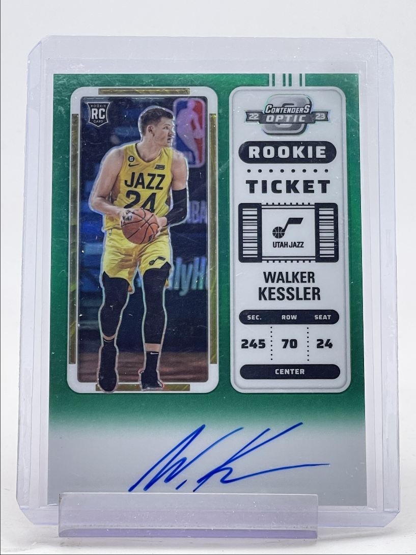 WALKER KESSLER 2022-23 CONTENDERS OPTIC ROOKIE GREEN PRIZM RC AUTO /75 Q5159