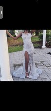 Prom Dress Size 2 Pre-owned Grey Color Great Condition Work Once Worn Once Nice