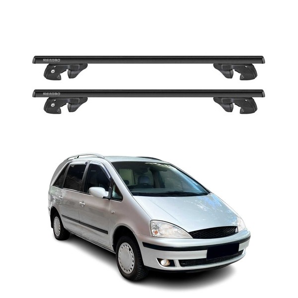 DachträGer GrundtäGer FüR Ford Galaxy I 1995-2006 Alu 90Kg TÜV Schwarz 2Tlg-image