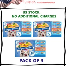 (Pack of 3)Friskies Wet Cat Food Variety Pack Oceans of Delight 5.5 oz, 40‑Count