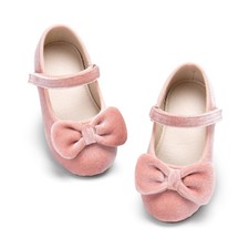 Mary Jane Shoes for Little Kid Girls- Girl Velvet Bow Dress Ballet Flats E520...