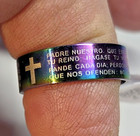 New Unisex Lords Prayer Stainless Steel Ring Rainbow Color Spanish Padre Nuestro — photo 2