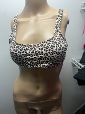 xhilaration Leopard Print Square Neck Bikini Top Womens L, Lightly Padded, NWOT