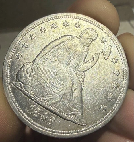 *1846 $1* CHOICE UNC SEATED LIBERTY DOLLAR *  *FROM PRIVATE COLLECTION* NO MOTTO