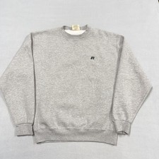 Russell Athletic Sweatshirt Mens Medium Gray Pro Cotton Fleece Crewneck Pullover